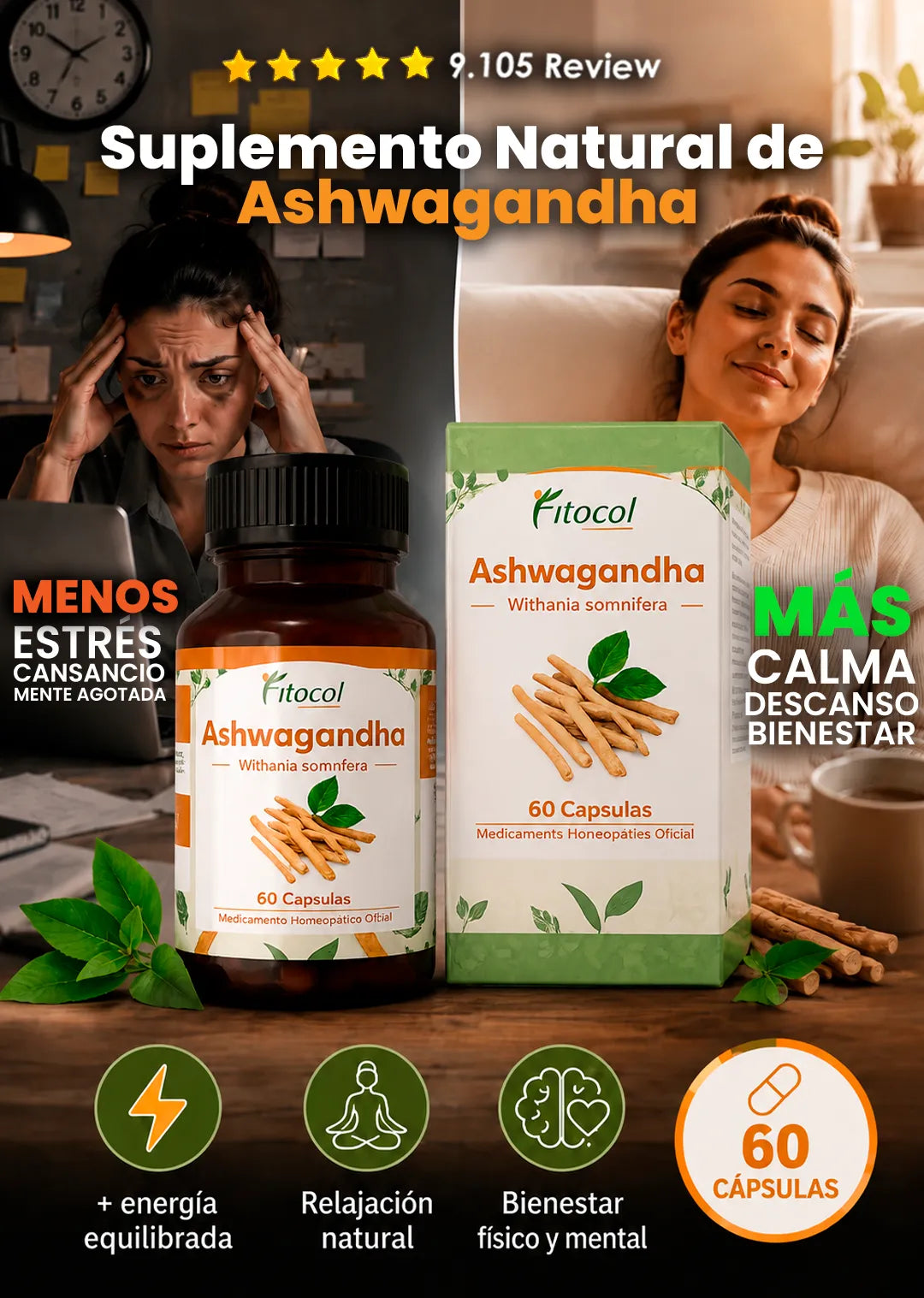 Suplemento Natural de Ashwagandha